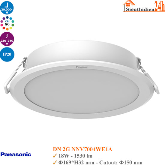 Đèn Âm Trần Panasonic DN 2G NNV7004WE1A 18W