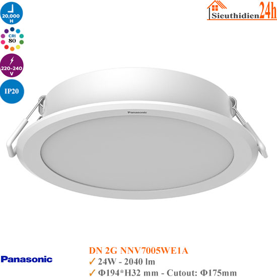 Đèn Âm Trần Panasonic DN 2G NNV7005WE1A 24W