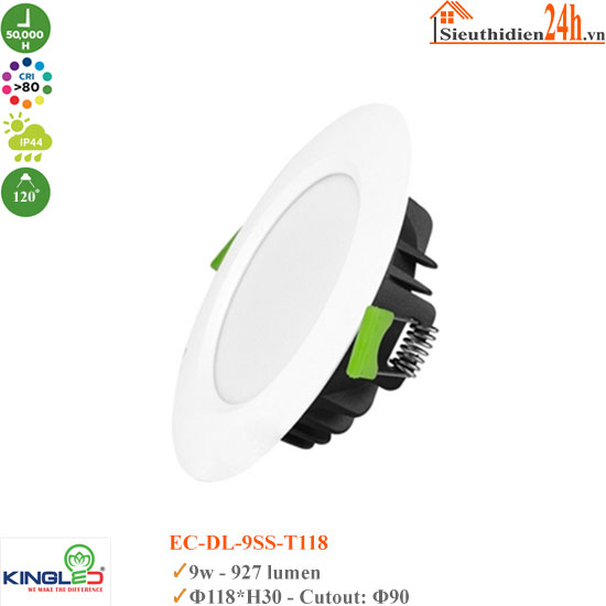 Đèn Led Âm Trần KingLed EC-DL-9SS-T118 9W