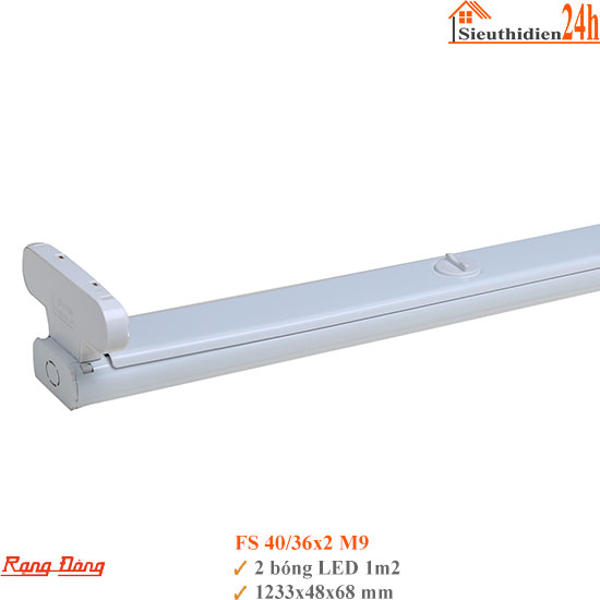 Máng đèn LEDtube đôi Rạng Đông FS 40/36×2 M9 1m2