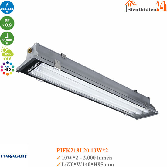 Bộ đèn Chống Thấm Paragon PIFK218L20 10Wx2