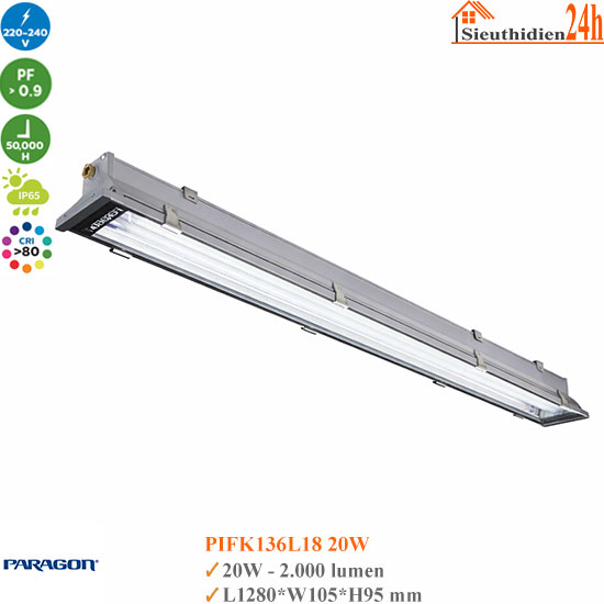 Bộ đèn Chống Thấm Paragon PIFK136L18 20W