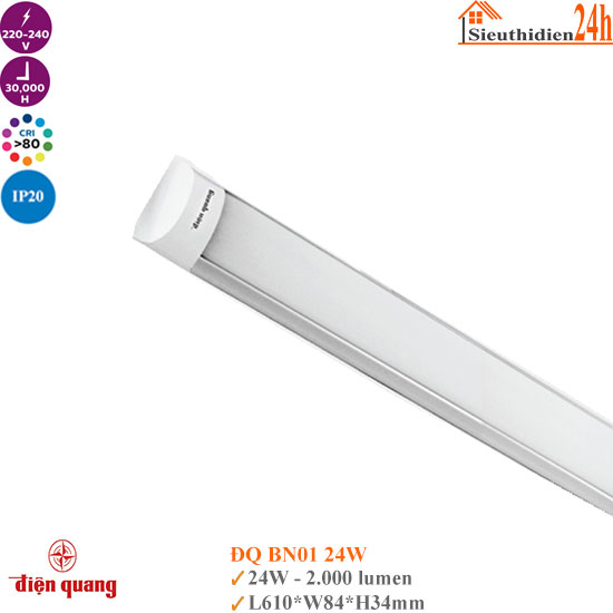 Đèn Led Bán Nguyệt Điện Quang ĐQ BN01 24W