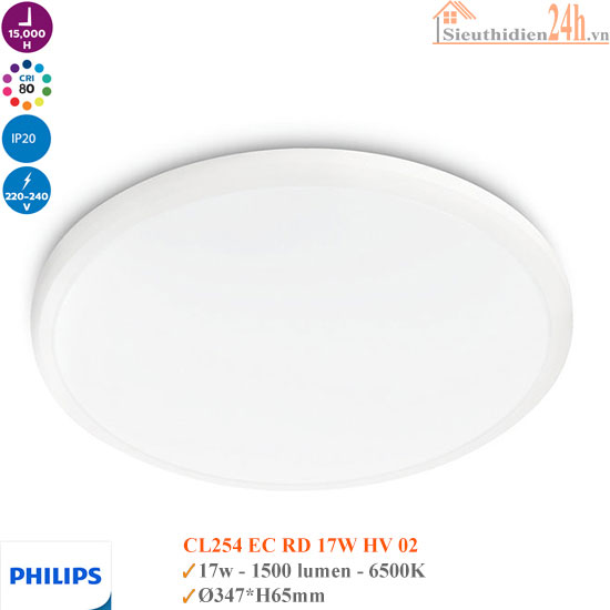 Đèn Led Ốp Trần Philips CL254 EC RD 17W HV 02