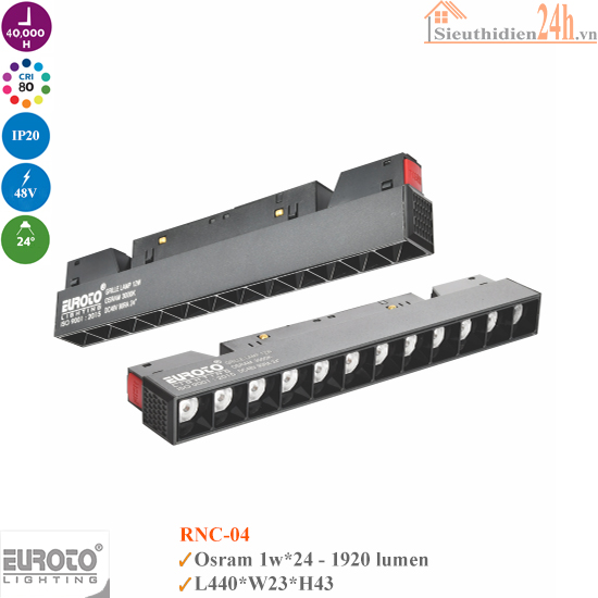 Đèn ray nam châm Euroto RNC-04 1x24W
