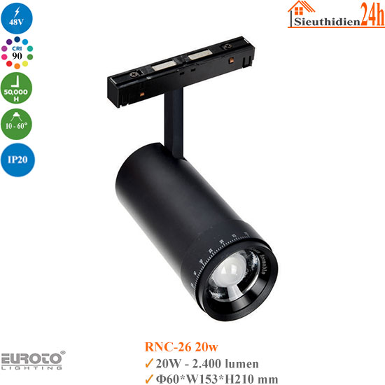 Đèn ray nam châm Euroto RNC-26 20w