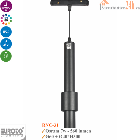 Đèn ray nam châm Euroto RNC-31 7w