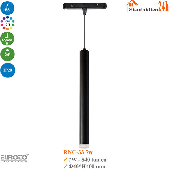 Đèn ray nam châm Euroto RNC-33 7w