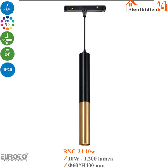 Đèn ray nam châm Euroto RNC-34 10w