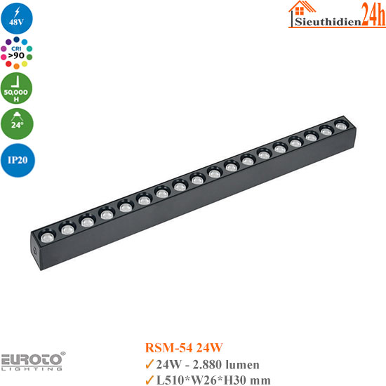 Đèn ray nam châm siêu mỏng Euroto RSM-54 24w