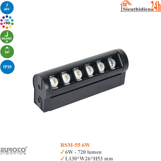 Đèn ray nam châm siêu mỏng Euroto RSM-55 6w