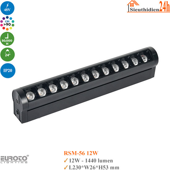 Đèn ray nam châm siêu mỏng Euroto RSM-56 12w