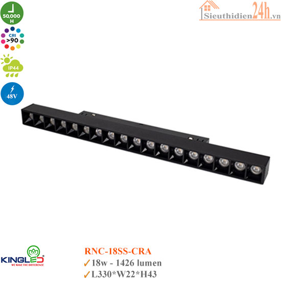 Đèn ray nam châm Kingled RNC-18SS-CRA 18w