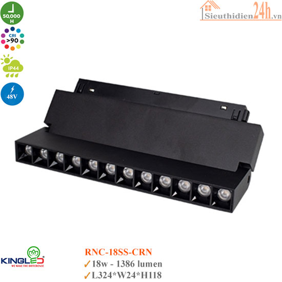 Đèn ray nam châm Kingled RNC-18SS-CRN 18w