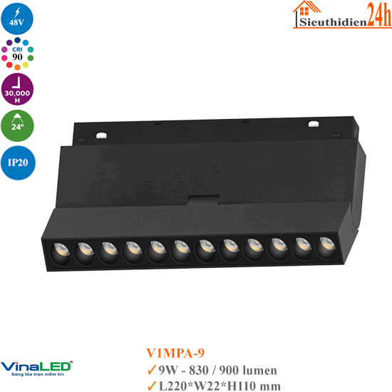 Đèn ray nam châm Vinaled V1MPA-9 9w