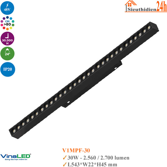 Đèn ray nam châm Vinaled V1MPF-30 30w