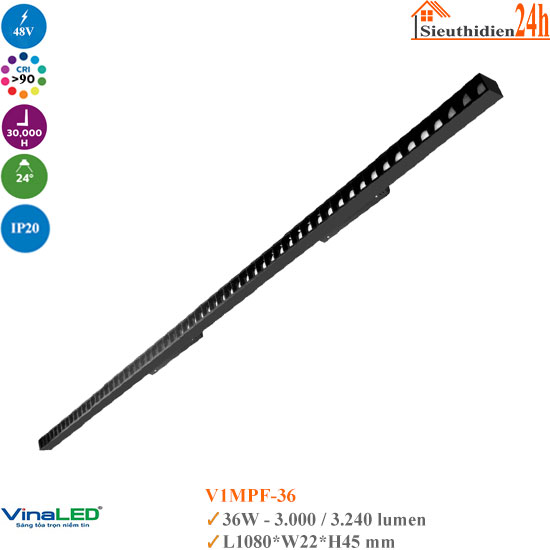 Đèn ray nam châm Vinaled V1MPF-36 36w