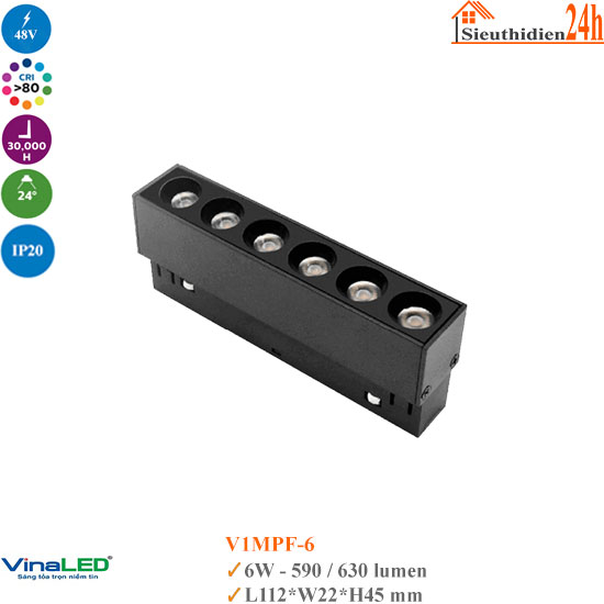 Đèn ray nam châm Vinaled V1MPF-6 6w