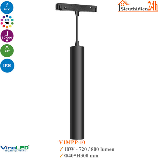 Đèn thả ray nam châm Vinaled V1MPP-10 10w