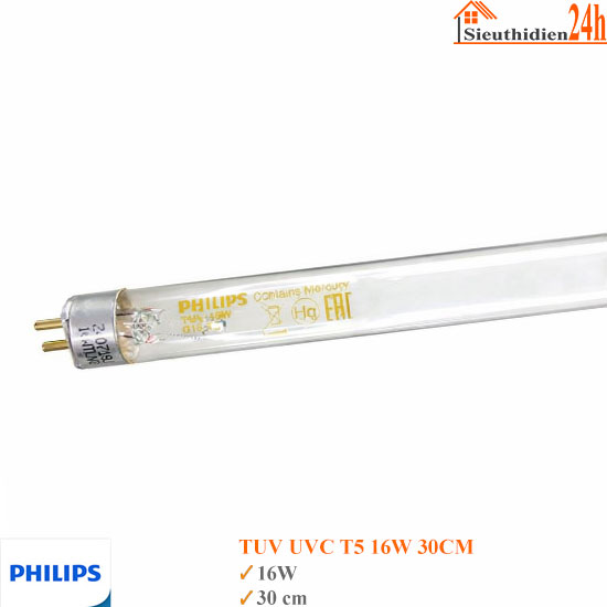 Bóng đèn diệt khuẩn Philips TUV UVC T5 16W 30CM