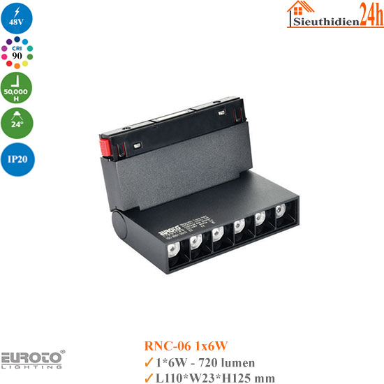 Đèn ray nam châm Euroto RNC-06 1x6W