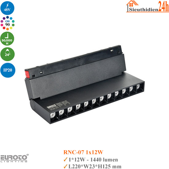 Đèn ray nam châm Euroto RNC-07 1x12W