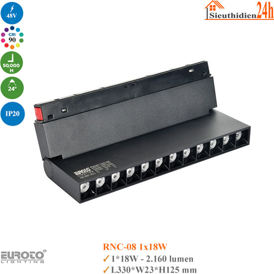 Đèn ray nam châm Euroto RNC-08 1x18W
