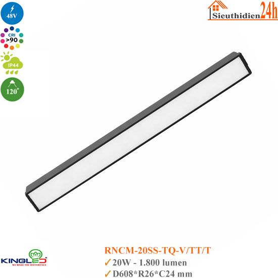 Đèn nam châm siêu mỏng Kingled RNCM-20SS-TQ 20w