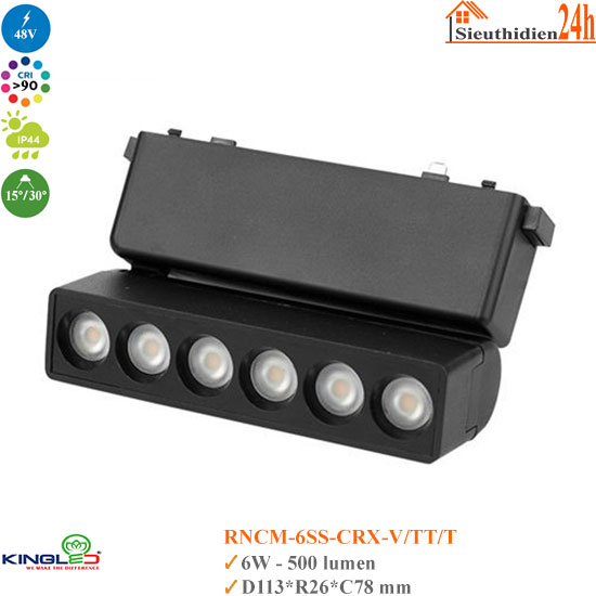 Đèn nam châm siêu mỏng Kingled RNCM-6SS-CRX 6w