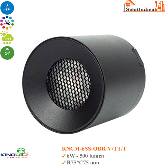 Đèn nam châm siêu mỏng Kingled RNCM-6SS-OBR 6w