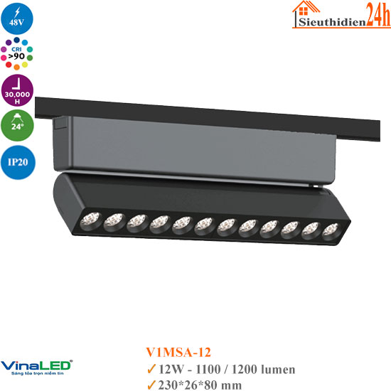 Đèn ray nam châm Vinaled V1MSA-12 12w