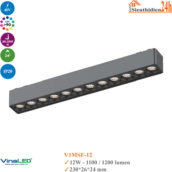 Đèn ray nam châm Vinaled V1MSF-12 12w