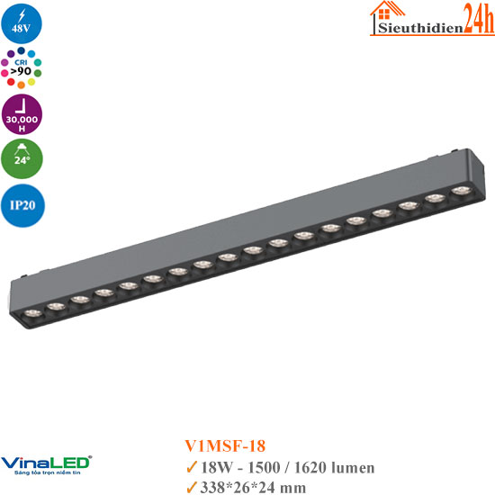 Đèn ray nam châm Vinaled V1MSF-18 18w