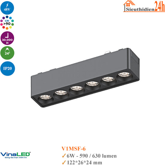 Đèn ray nam châm Vinaled V1MSF-6 6w