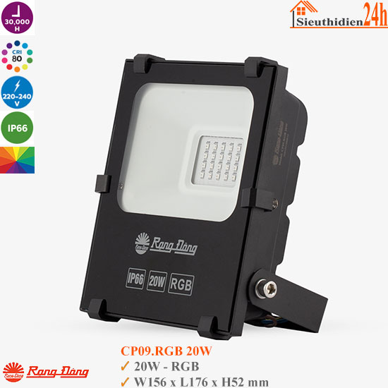 Đèn Pha Led Đổi Màu 20w Rạng Đông CP09.RGB