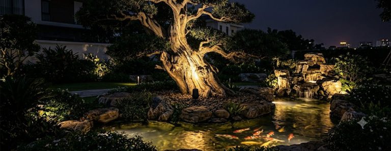 Đèn pha chiếu sáng nghệ thuật cho hòn non bộ