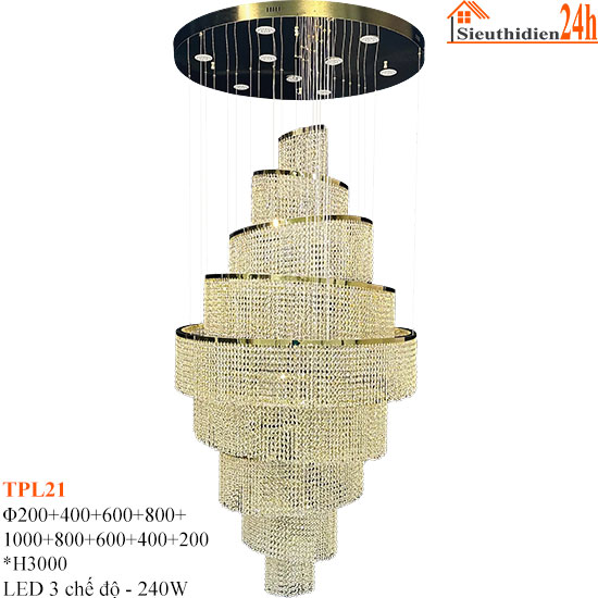 Đèn Thả Pha Lê Thông Tầng TPL21