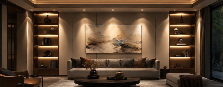 Cách bố trí đèn spotlight âm trần trong phòng khách
