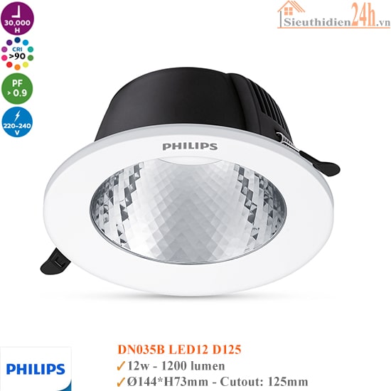 Đèn Led Âm Trần Philips DN350B Led12 12W D125