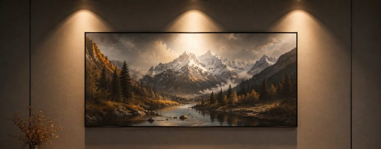 Đèn spotlight hổ trợ cho bức tranh có chiều sâu